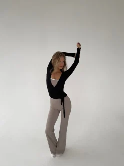 Design By Si Motion wrap bluse - Jet Black Best