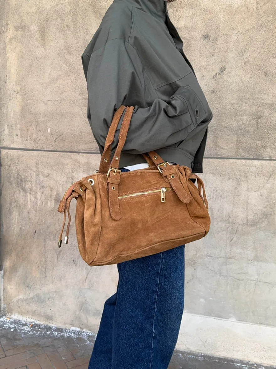 Design By Si Mura taske i ruskind - Brun Outlet