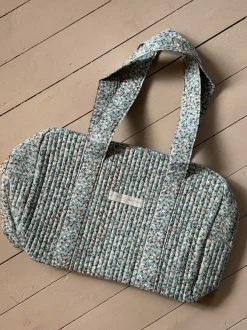 Design By Si Mykonos rund taske med blomster - Turkis Sale