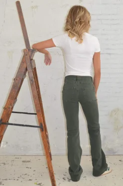 Design By Si Nettie bootcut jeans - Kaki Best