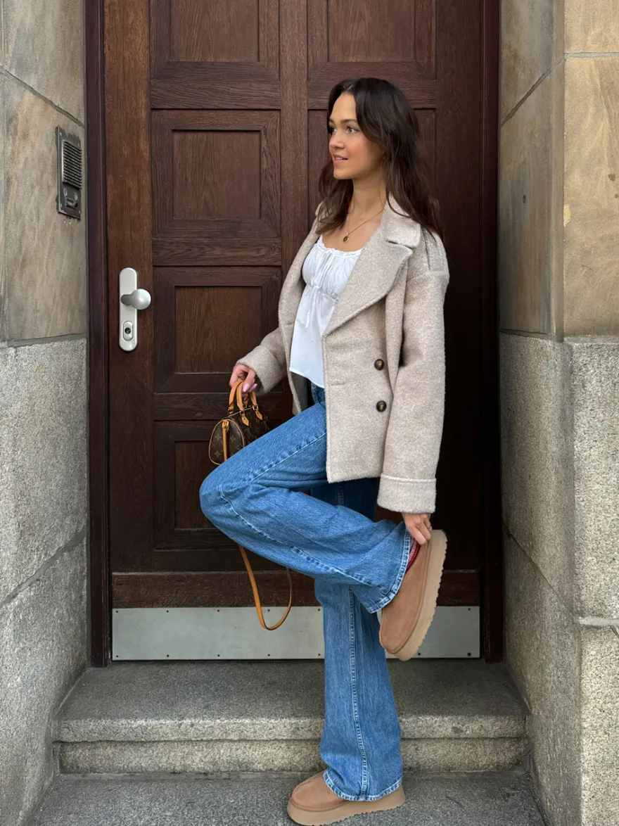 Design By Si Nicole kort frakke - beige Discount