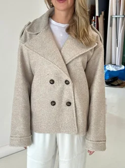 Design By Si Nicole kort frakke - beige Discount