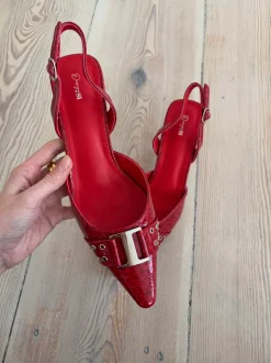Design By Si Nida slingback stiletter med spænde - Rød Hot