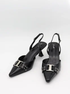 Design By Si Nida slingback stiletter med spænde - Sort Online