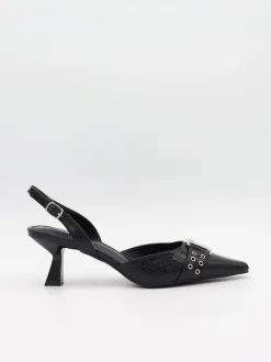 Design By Si Nida slingback stiletter med spænde - Sort Online