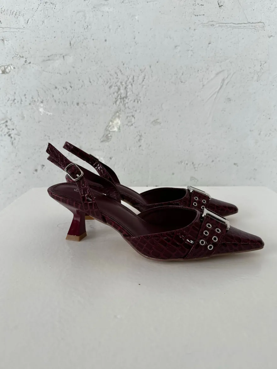 Design By Si Nida slingback stiletter med spænde - Vinrød Online