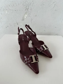 Design By Si Nida slingback stiletter med spænde - Vinrød Online