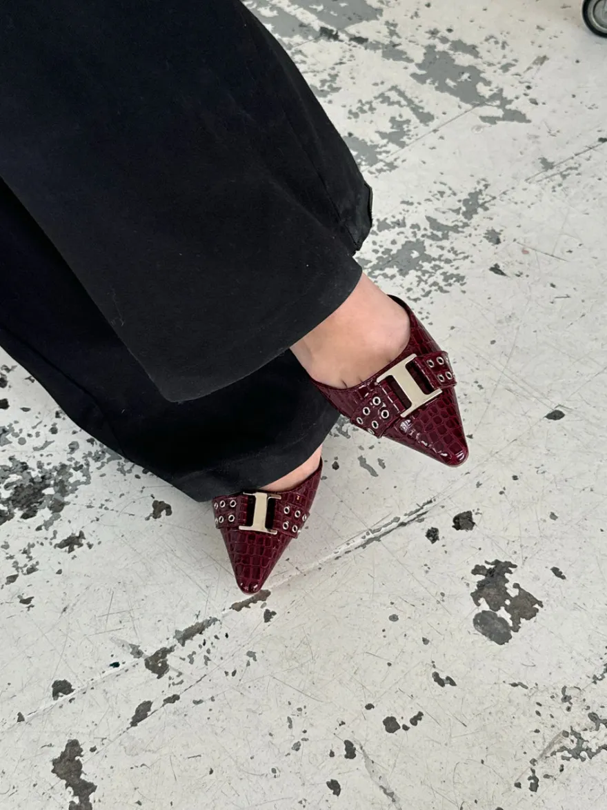 Design By Si Nida slingback stiletter med spænde - Vinrød Online
