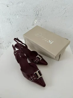 Design By Si Nida slingback stiletter med spænde - Vinrød Online