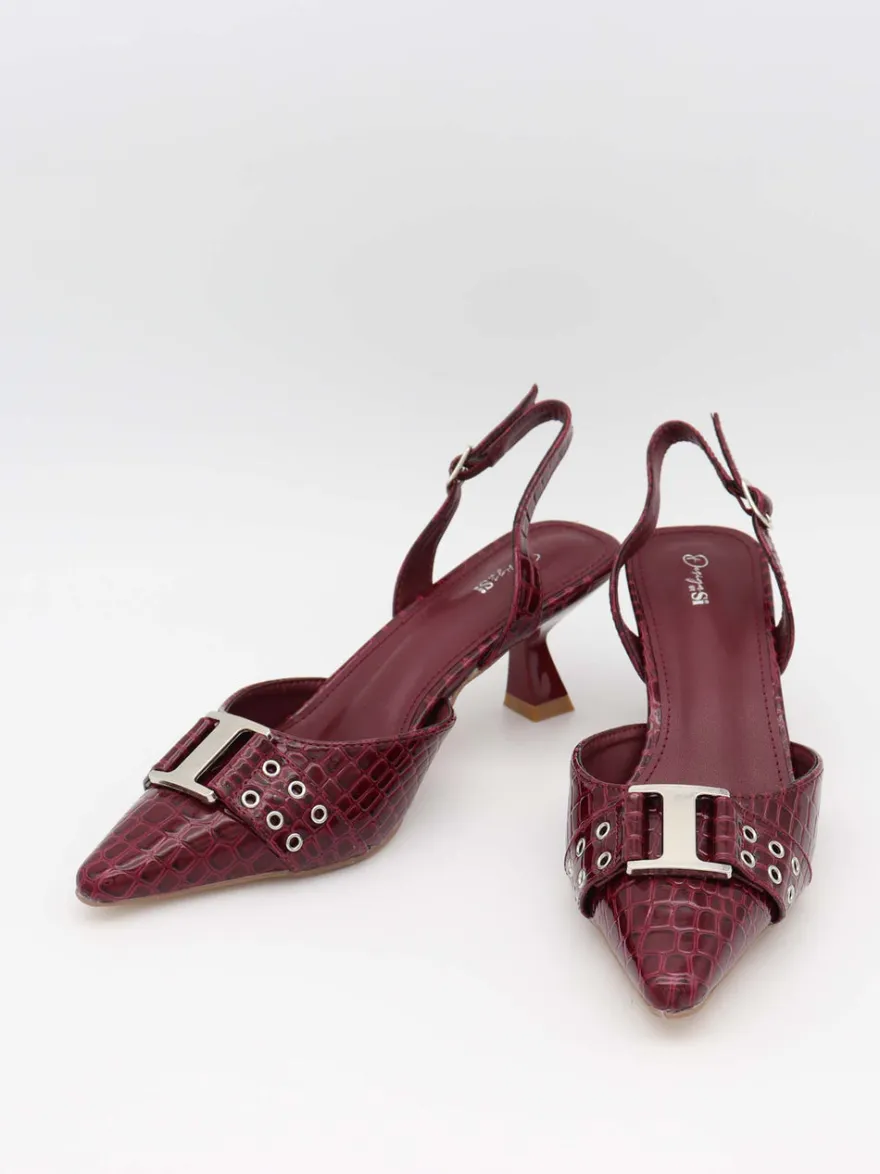 Design By Si Nida slingback stiletter med spænde - Vinrød Online