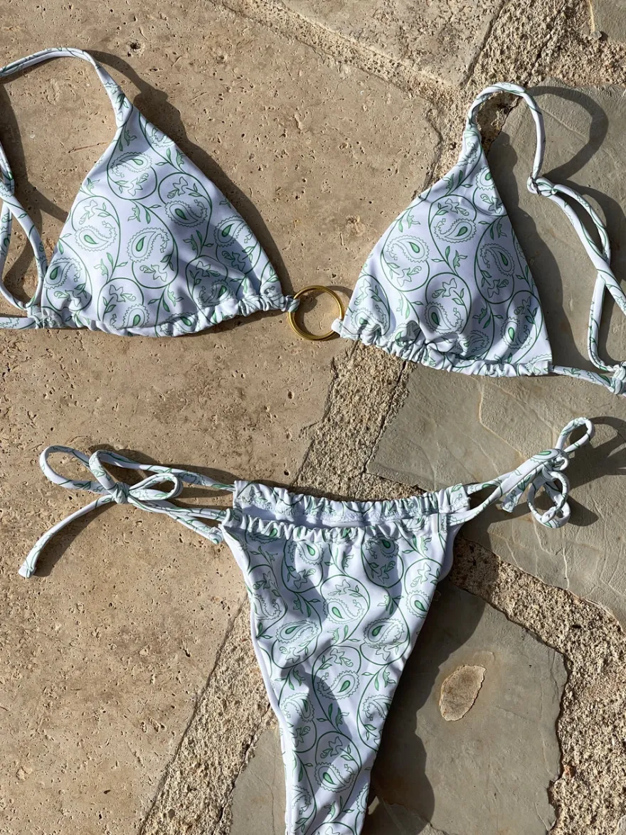 Design By Si Noemia bikini - Hvid/grøn Discount