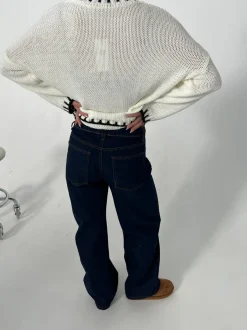 Design By Si Nuna lavtaljede jeans - Mørk denim Discount