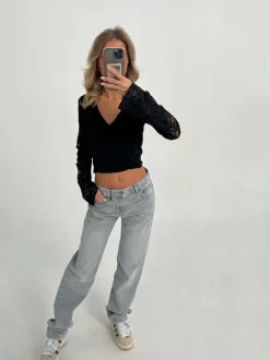 Design By Si Nyla jeans - Lysegrå Discount