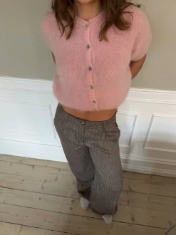 Design By Si Olivia kortærmet mohair cardigan - Lyserød Sale