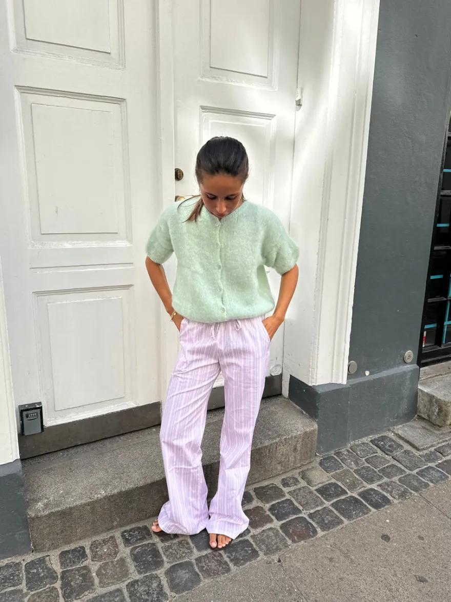 Design By Si Olivia kortærmet mohair cardigan - Mint grøn Discount