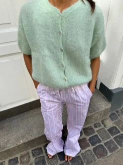 Design By Si Olivia kortærmet mohair cardigan - Mint grøn Discount