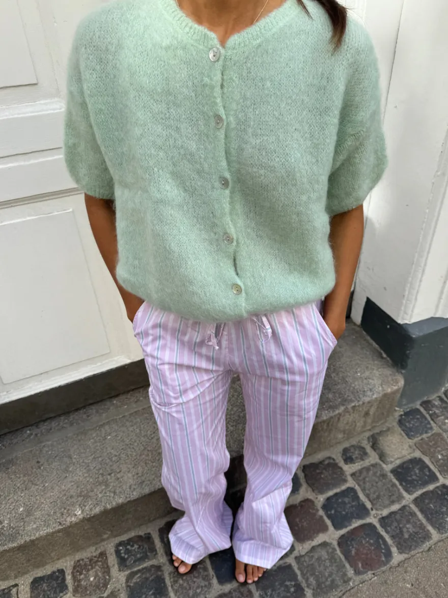 Design By Si Olivia kortærmet mohair cardigan - Mint grøn Discount