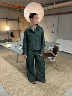 Design By Si Olivina denimjakke - Blågrøn Discount