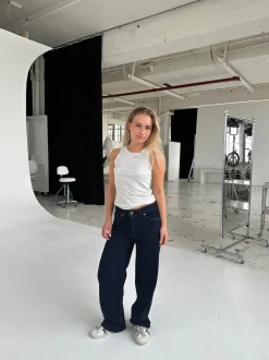 Design By Si Oversized stjerne jeans - Guld stjerner Clearance