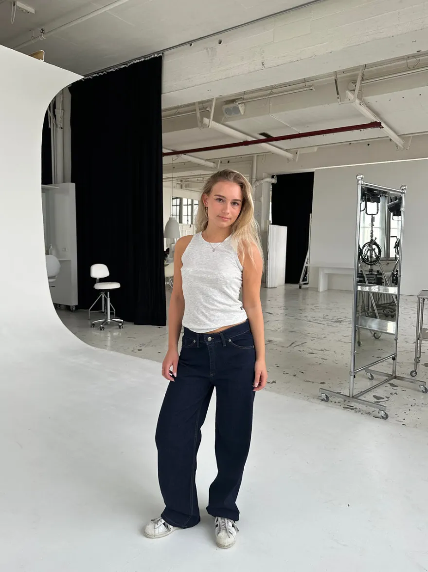 Design By Si Oversized stjerne jeans - Guld stjerner Clearance