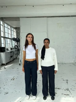 Design By Si Oversized stjerne jeans - Hvide stjerner Sale