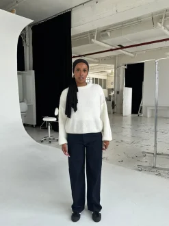 Design By Si Oversized stjerne jeans - Hvide stjerner Sale