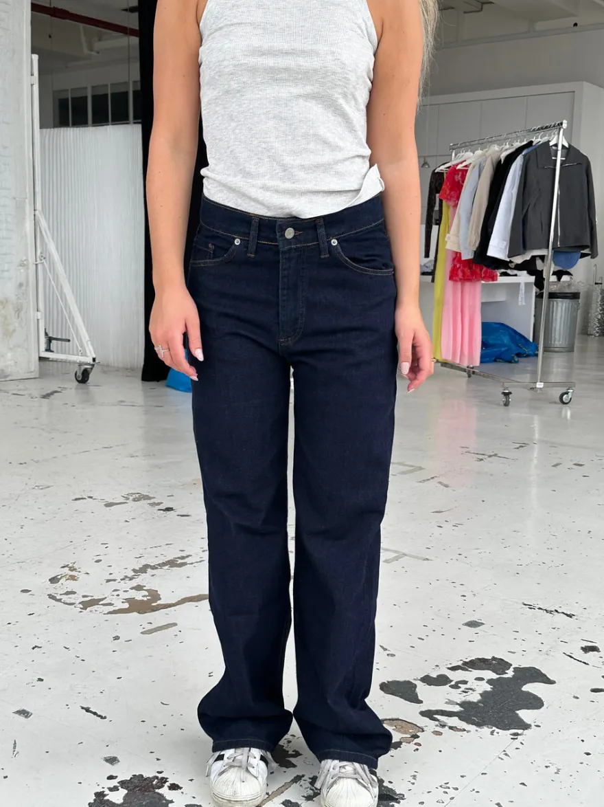 Design By Si Oversized stjerne jeans - Hvide stjerner Sale
