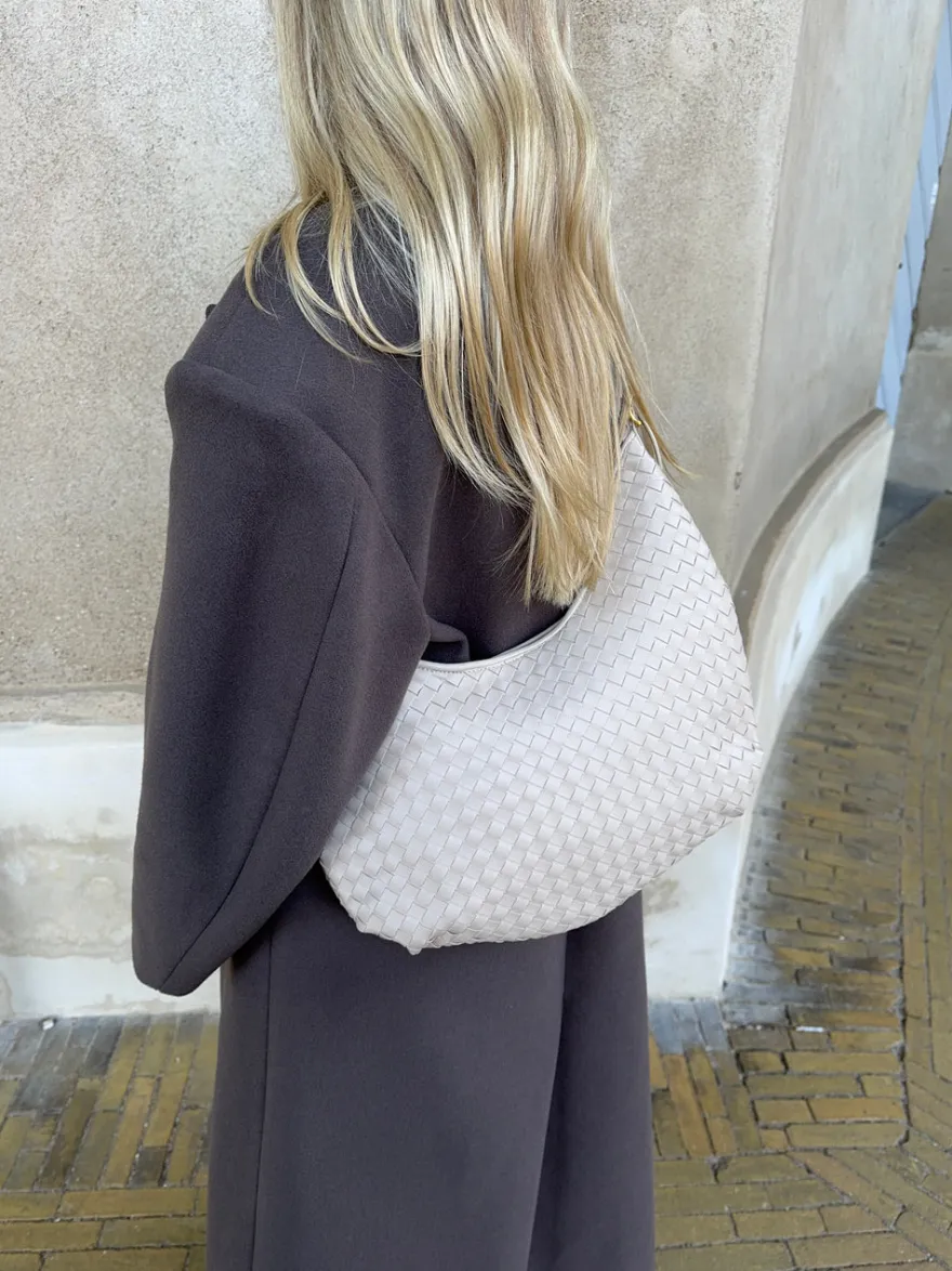 Design By Si Palma flettet skuldertaske - Beige Discount