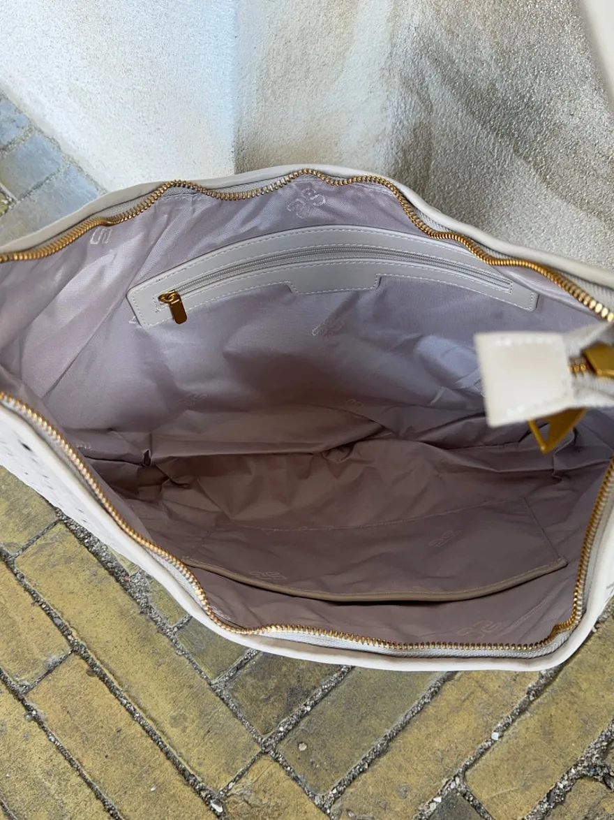 Design By Si Palma flettet skuldertaske - Beige Discount