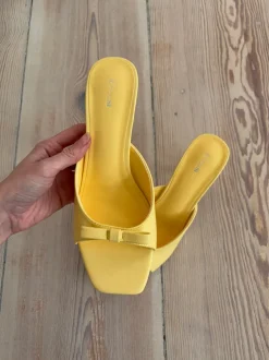 Design By Si Pastella mules med sløjfe - Lysegul Hot