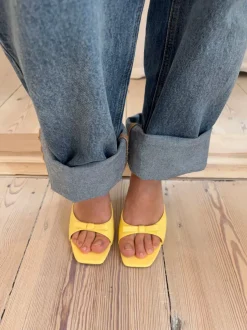 Design By Si Pastella mules med sløjfe - Lysegul Hot
