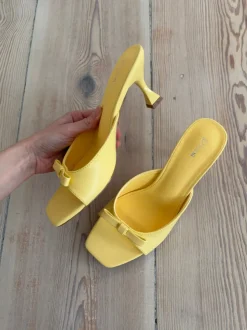 Design By Si Pastella mules med sløjfe - Lysegul Hot