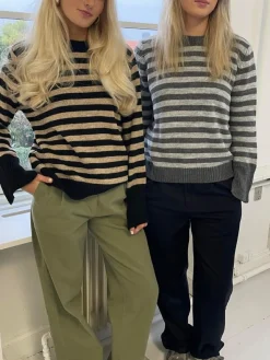 Design By Si Paulina striktrøje - beige/sort Best