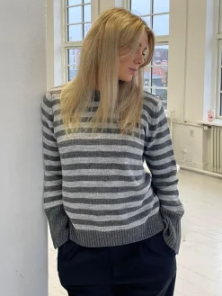 Design By Si Paulina striktrøje - Lysegrå/mørkegrå Clearance