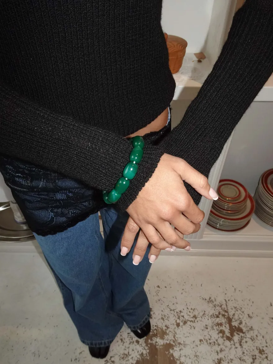 Design By Si Perla armbånd - Grøn Online