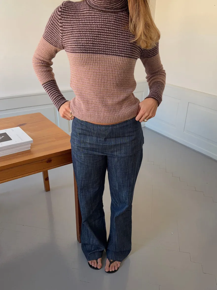Design By Si Petra bukser med fold - Blå Discount