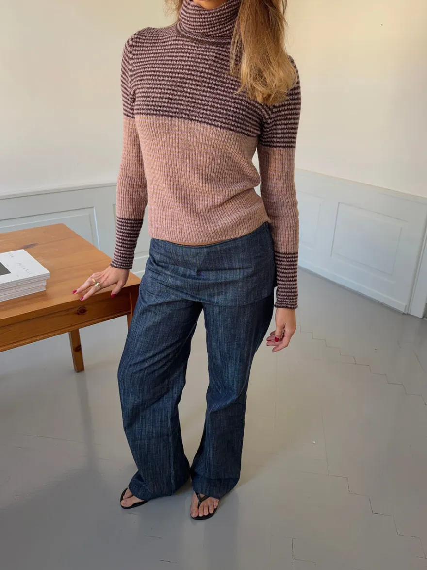 Design By Si Petra bukser med fold - Blå Discount