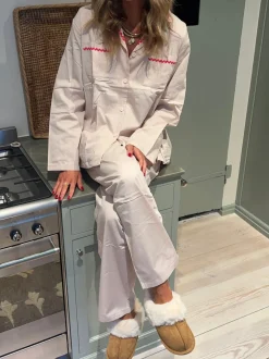 Design By Si Pinja pyjamas sæt - Beige/rød Outlet