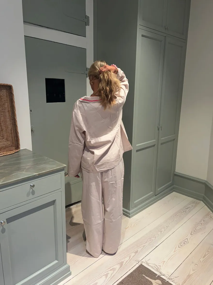 Design By Si Pinja pyjamas sæt - Beige/rød Outlet