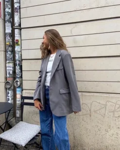 Design By Si Premium oversized blazer - Grå
