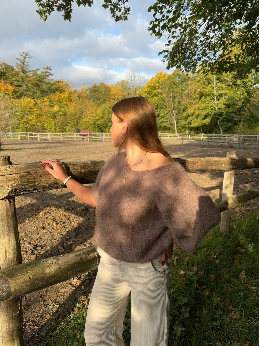 Design By Si Rancy strikket mohair t-shirt - Brun Outlet