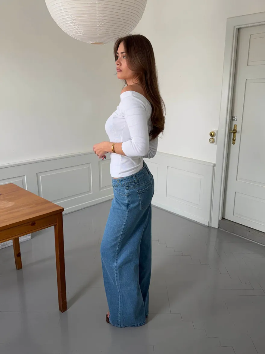 Design By Si Ranya lavtaljede jeans - Blå