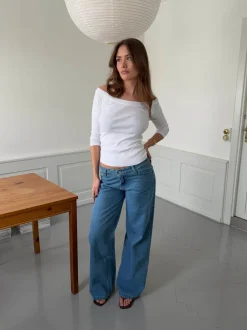 Design By Si Ranya lavtaljede jeans - Blå