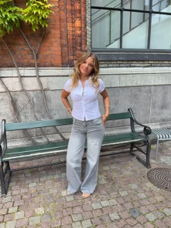 Design By Si Ranya lavtaljede jeans - Lys grå