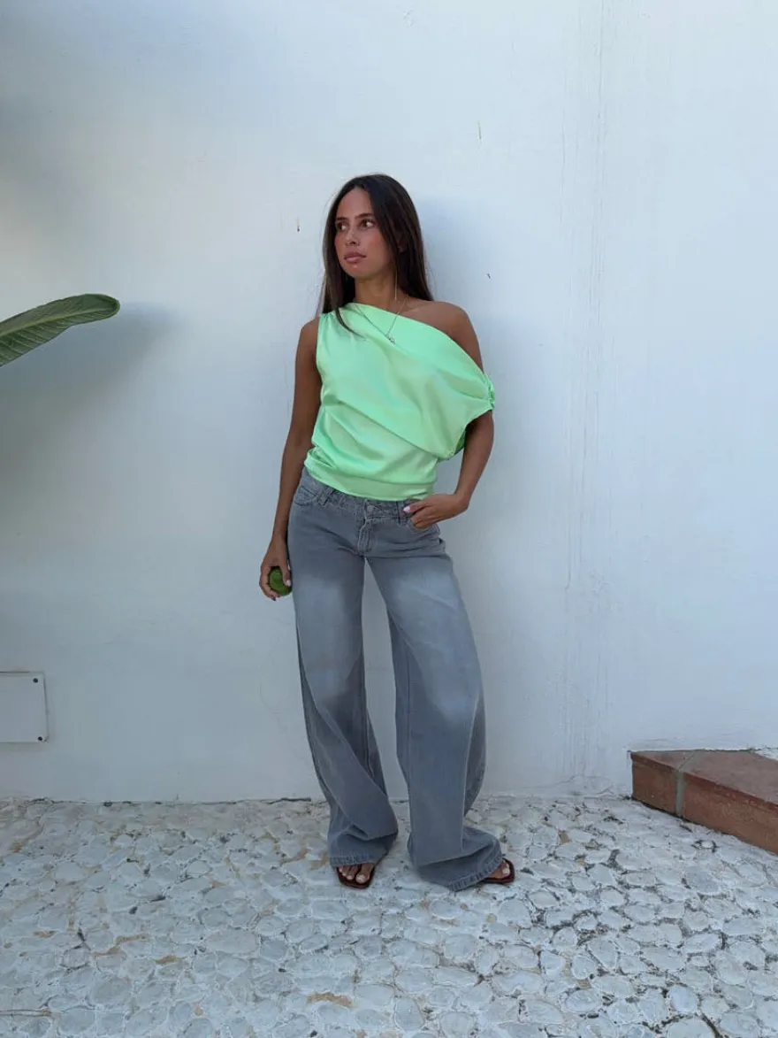 Design By Si Ranya lavtaljede jeans - Lys grå