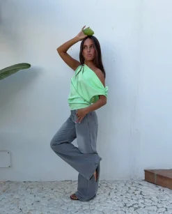 Design By Si Ranya lavtaljede jeans - Lys grå