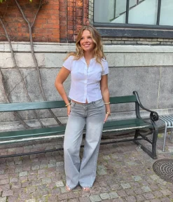 Design By Si Ranya lavtaljede jeans - Lys grå