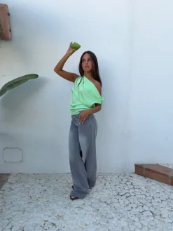 Design By Si Ranya lavtaljede jeans - Lys grå
