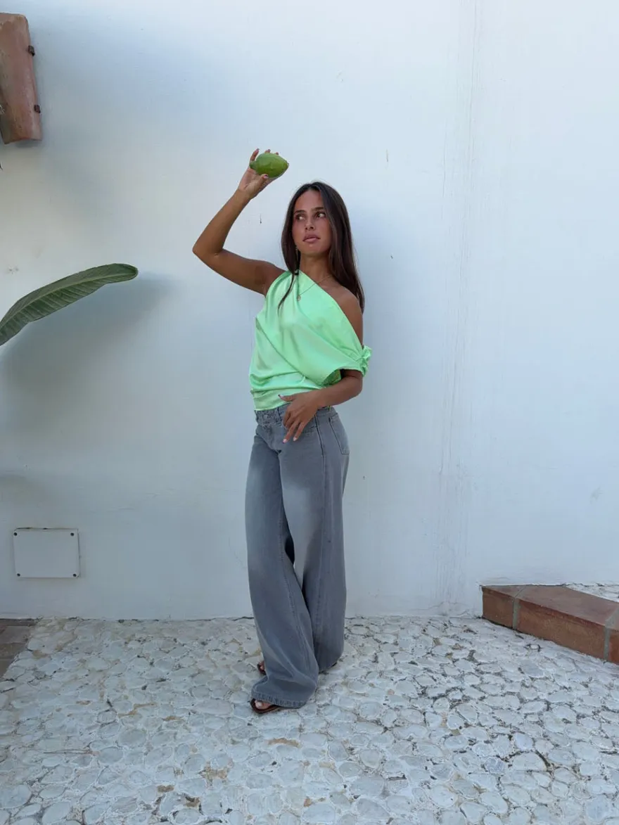 Design By Si Ranya lavtaljede jeans - Lys grå