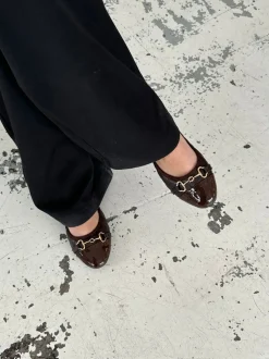 Design By Si Ronda ballerina sko med mønster - Brun Sale